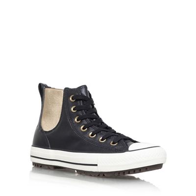 Converse Black 'Leather/faux fur Chelsea Boot' flat lace up sneakers